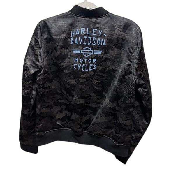 Harley Davidson Motorcycle Biker Pixel Camo Reflective Jacket Women’s Large - Picture 2 of 8
